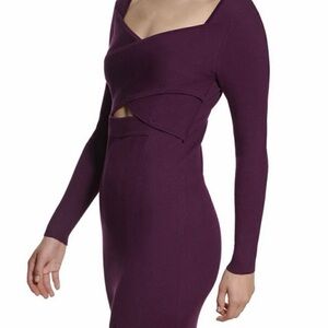 Guess Rib-Knit Cutout Detail Dress